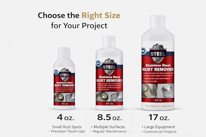 CLEAN MY STEEL Innoshine B570 Stainless Steel Rust Remover and Cleaner, NSF Certified, Approved for Food Contact Areas, 4 oz