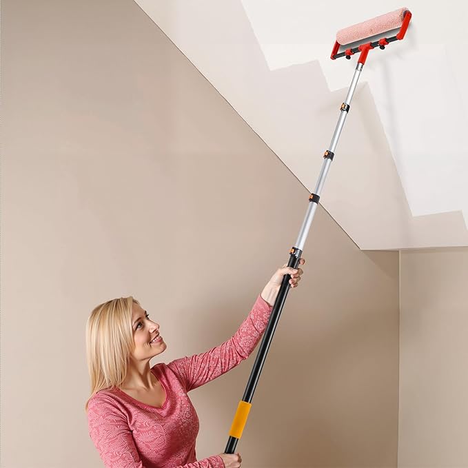 VEVOR Telescopic Extension Pole, 4.66-19 FT Multi-Purpose Extendable Pole, Sturdy Aluminum Alloy Paint Pole Extension with Flip-Lock Design, High Reach Roller Stick for Painting, Dusting and Cleaning