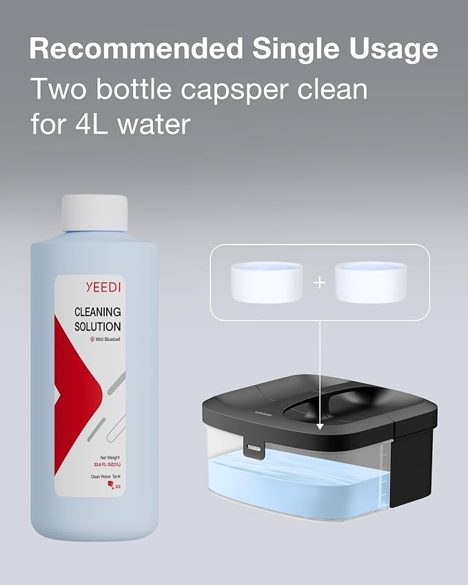 Yeedi Cleaning Solution (1L)*1 Compatible with S20/S16/S14/M16/M14/M12//C14/C12 Series Robotic Vacuum Cleaner, Included Cleaning Solution (1L) (1pc)