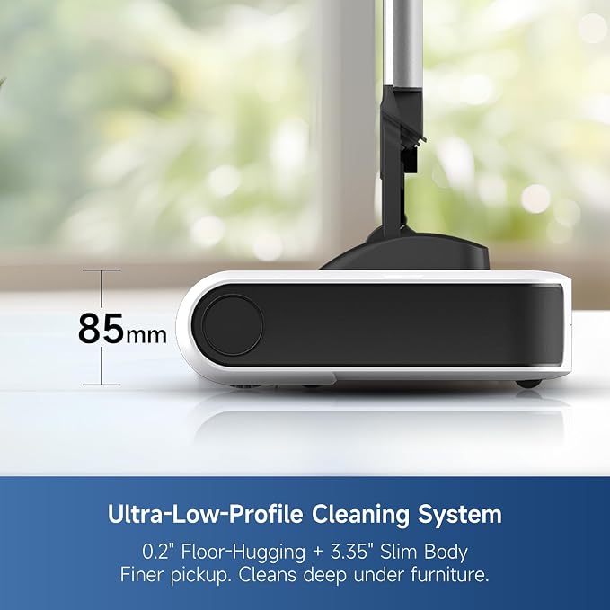 FMART FM-009 Cordless Electric Floor Sweeper — Lightweight One-Hand Operation with Flexible Handle, Quiet Design, Powerful High-Speed Edge Brush Reaches Under Furniture, for Hard Floors