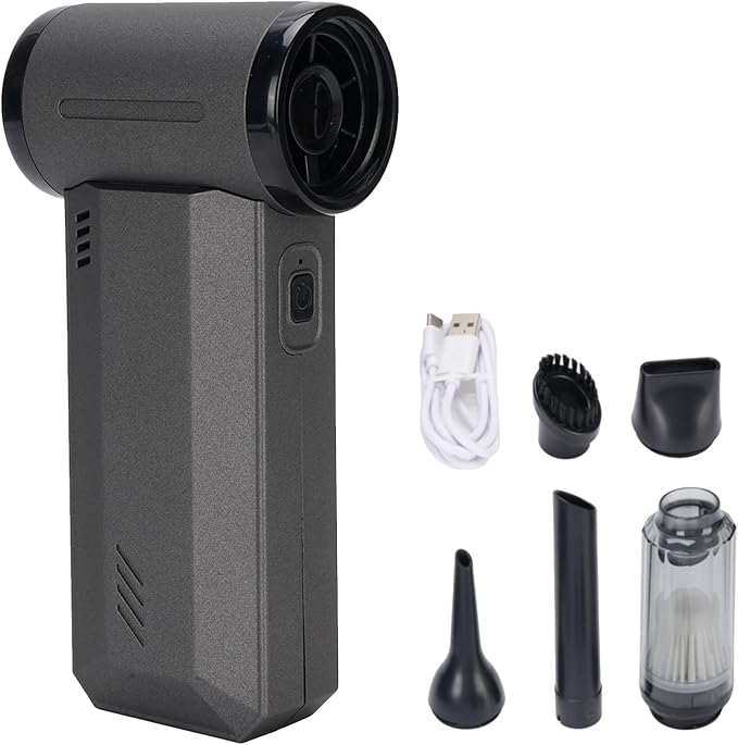 Compressed Air Duster, Dry Blower, Handheld Dust Cleaner 130000RPM Adjustable Speeds, 2 in 1 Electric Air Duster for Outdoor Cars Computers Keyboards