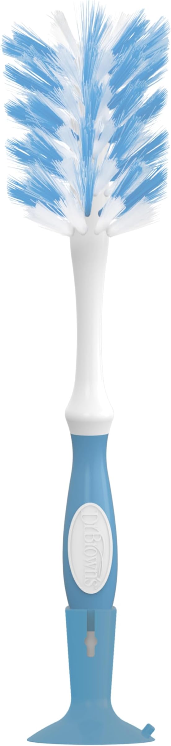 Dr. Brown's Deluxe Bottle Brush for Cleaning Baby Bottles, Nipples, and Sippy Cups with Suction Cup Stand and Vent Brush, BPA-Free, Blue, 1-Pack (Packaging and Color May Vary)