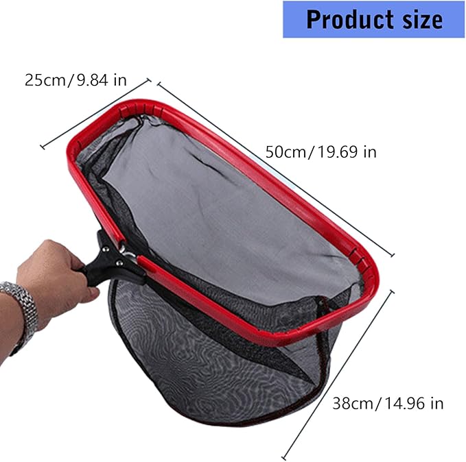 17.5 Pool Skimmer Net, Double Layer Bag Net, PVC Aluminum Alloy with Reinforced Frame for