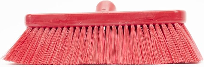 SPARTA 41278EC05 Flo-Thru Plastic Wall Scrub Brush, Equipment Brush With Soft Nylex Bristles For Industrial Kitchens, Hospitals, Commercial Cleaning, 4 Inches, Red, (Pack of 12)