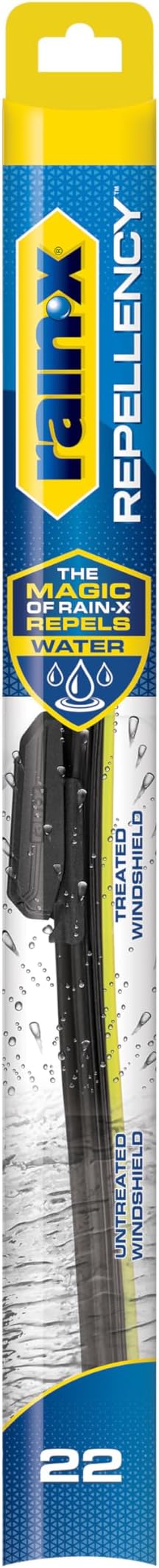 Rain-X 810322 Repellency Water Repellent Wiper Blades, 22" Windshield Wiper, All Weather Streak-Free for Enhanced Visibility w/Water Repellency Formula [Amazon Exclusive]