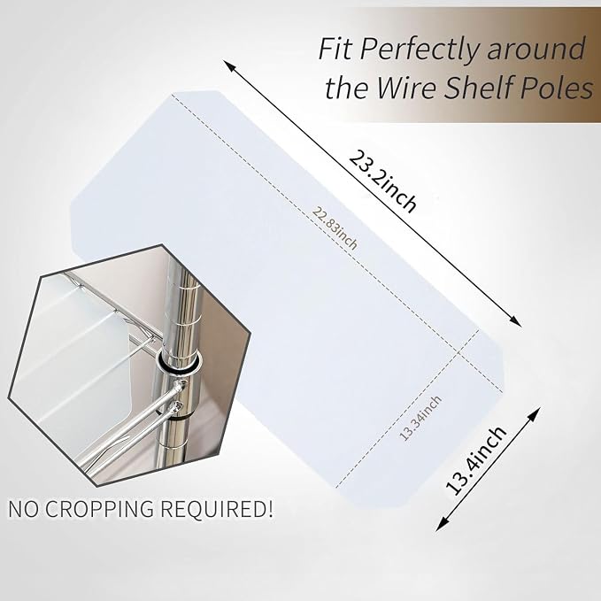 Poofzy Wire Shelf Liner 14" X 24", Non-Adhesive Plastic Shelf Liners for Wire Shelving, Waterproof Protector Mats (10PK, Clear)