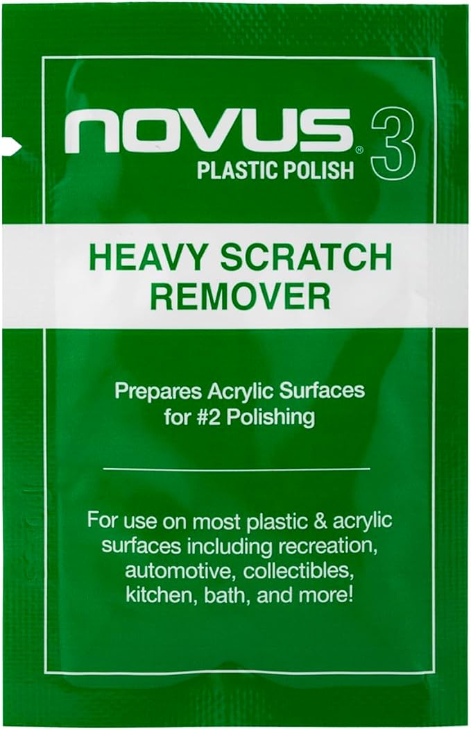Novus Sample Packets #1 + #2 + #3 Plastic Scratch Remover Set | Includes 2 Fine Scratch Remover 64 oz. Bottle & Disposable Polish Wipes (6ct)