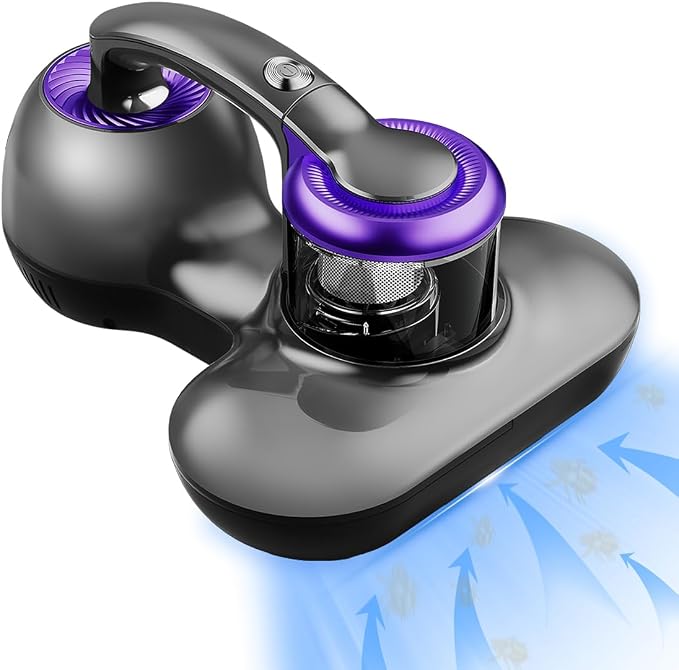 Hersven Mattress Vacuum Cleaner, Handheld UV Bed Vacuum Cleaner 16KPa & 12800 Vibrations Per/Min Upgraded Effectively Clean Up Bed, Pillows, Cloth Sofas, Carpets and Ther Fabric Surfaces
