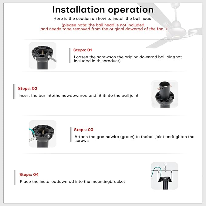 48-inch Ceiling Fan Downrod, 4-Foot White Ceiling Fan Extension Rod, 1-Inch OD, Ceiling Downrod for Various Fans (Only Fans Boom, No Thread & Cord)