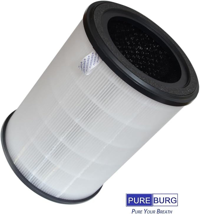 PUREBURG APF-28F Replacement Filter Compatible with IRIS USA WOOZOO APF-28 Air Purifier, H13 4-Stage Filtration Activated Carbon 2-in-1