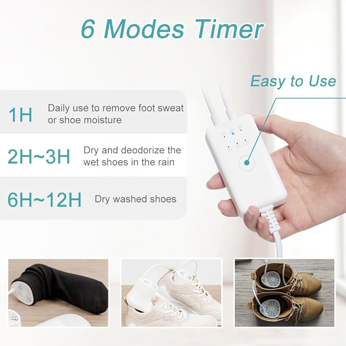 Home Care Wholesale Shoe Dryer and Deodorizer with Timer - Shoes Boots Socks Gloves Dryer Warmer, No Noise | Strong Wire | US Plug