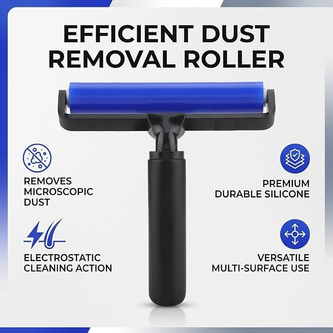 Silicone Manual Roller Anti Static Cleaner Tool, Under The Action of Static Electricity, Small Impurities Will be Adsorbed on the Drum