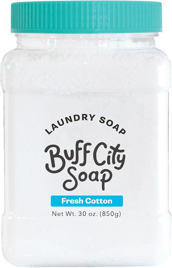 Buff City Soap - Plant Based Powder Laundry Soap - Made With 4 Simple Ingredients & No Harsh Chemicals - Juniper, Sandalwood, & Vanilla Scented Laundry Detergent Powder - Fresh Cotton