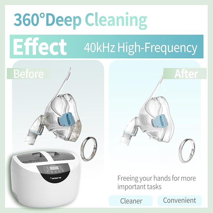 Ul/tra/sonic Cleaner 2.5L, Portable Sonic Cleaning Machine with Timer & Degas, for Jewelry, Eyeglasses, Watches & Small Parts