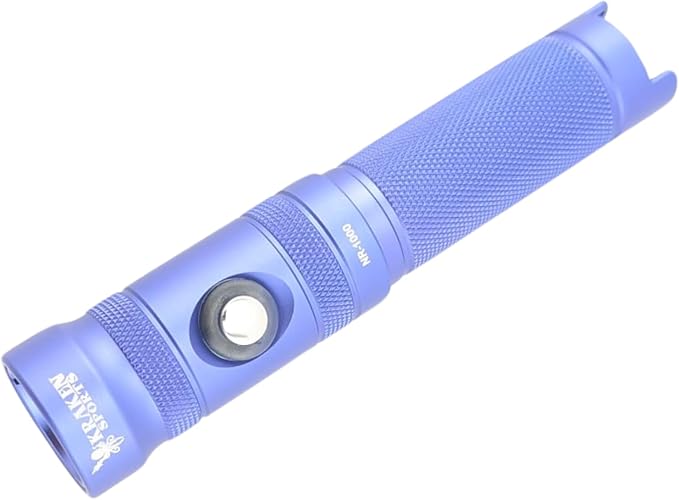 Kraken Sports NR-1000 Back Up Dive Light 1000 Lumens, 330ft/100m Depth Rating, 90 Minutes Burn Time at Full Power, Purple
