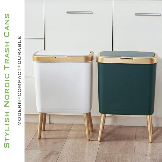 Procade Automatic Motion Sensor Bathroom Trash Can with Lid, 3 Gallon Touchless Trash Bin, Smart Plastic Garbage Can Small Green Wastebasket for Toilet, Office, rv, Bedroom, Living Room