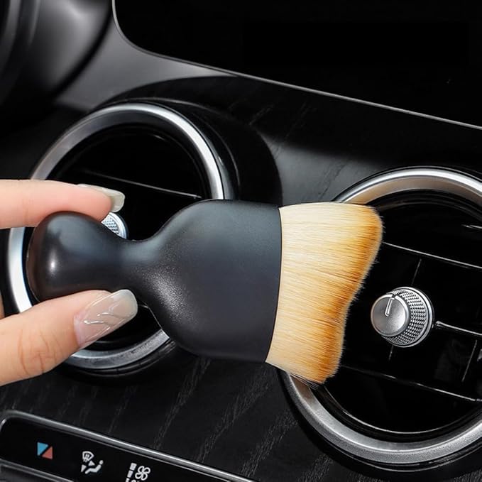 URBAN CAR BE:Trend Interior Cleaning Brush Set of 4, Soft Bristle Auto Detailing Brushes, Non Scratch Dashboard Vent Dust Brush Kit for Multi Car Use & Home Cleaning