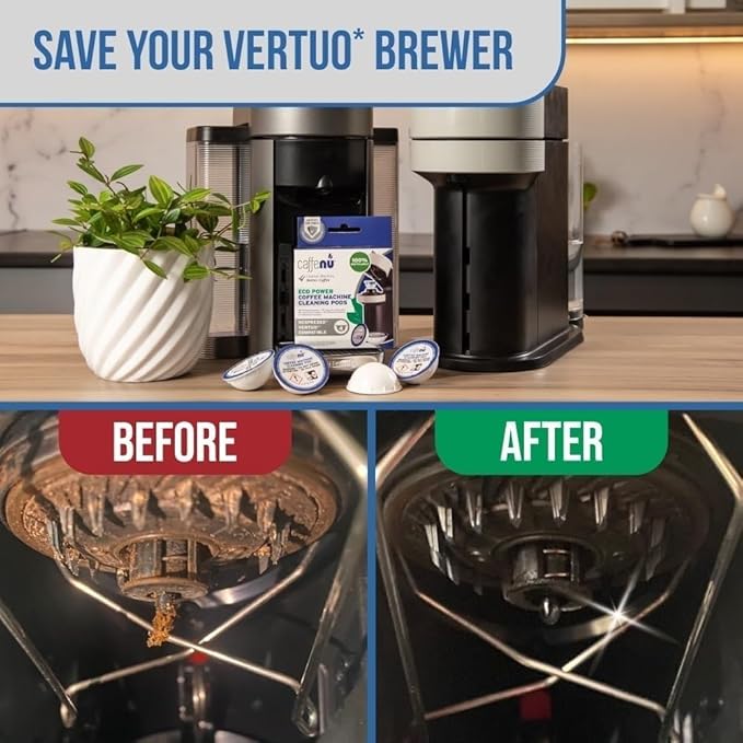 Nespresso Compatible Descaling and Cleaning Kit. 2 Bottles of Nespresso Vertuo Descaler Solution. 4 Cleaning Pods