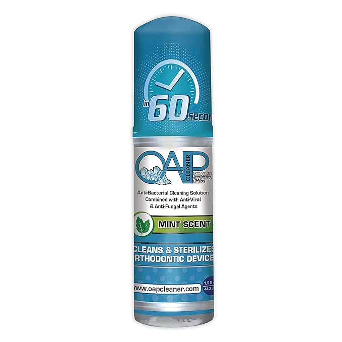 Foam Retainer Cleaner, Aligner, Invisalign, Denture, and Mouth Guard Cleaner | Orthodontic 60 Seconds Cleanser by OAP Cleaner | Paraben, Sulfate and Triclosan Free | 44.3 mL Bottle
