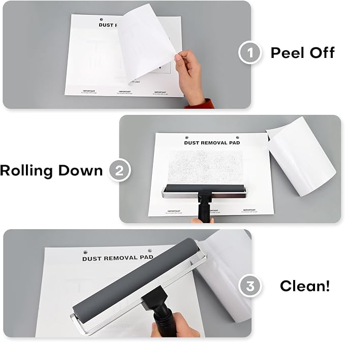 NEWISHTOOL Cleanroom Dust Removal Pad Sticky Paper, Self-Sticky Paper Sheet Adhesive Dust Collection Clean Pad for Cleaning Dust/Dirt/Lint, Sponge/Silicone/Anti-Static Roller Cleaning Mats (2)
