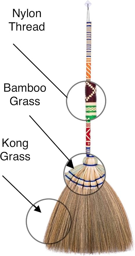 40 inchTall of Asian Straw Broom for Sweeping Dirt, Dust, Debris Handmade