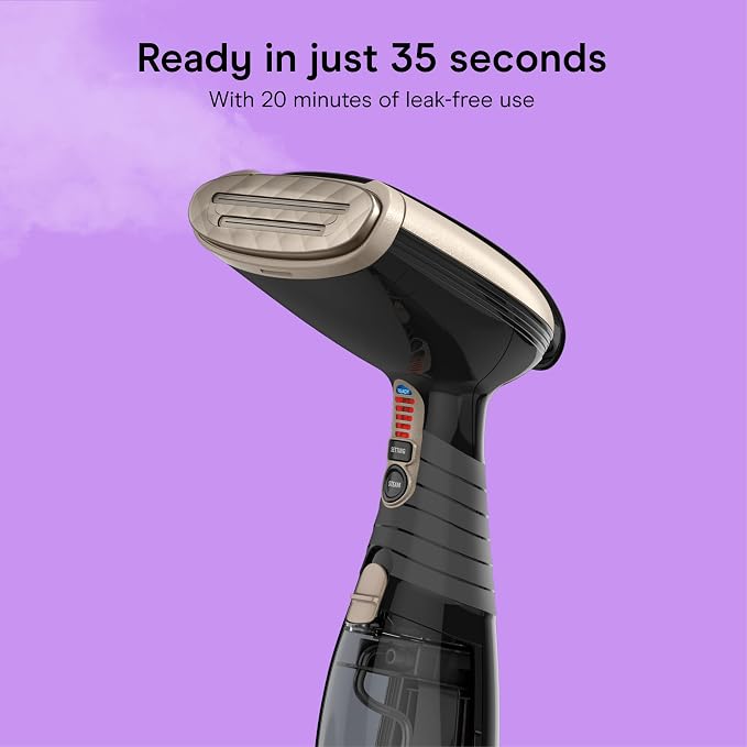 Conair Handheld Garment Steamer for Clothes, Turbo ExtremeSteam 1875W Fabric Steamer, Portable Handheld Design, Strong Penetrating Steam, Amazon Exclusive, Black