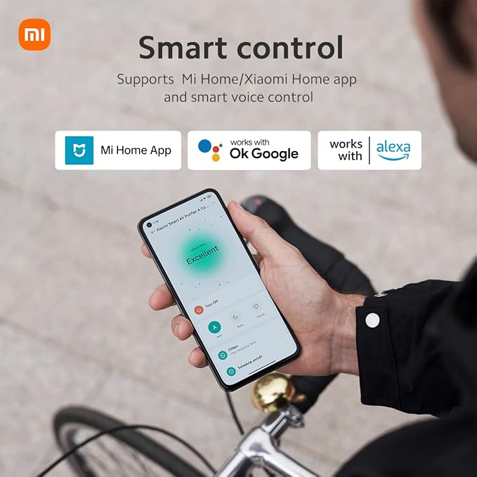 Xiaomi Air Purifiers for Home Bedroom, H13 True HEPA Filter, Ultra Quiet, Smart Control, Air Quality Sensor, Small Large Room Cleaner for Pets, Dust, Allergies, Wildfire, Smoke, Auto, 4 Compact