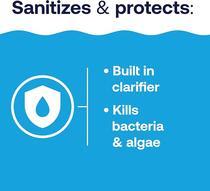 HTH 42055W Pool Care 3" Chlorine Tabs Advanced, Individually Wrapped Tablets - Swimming Pool Sanitizer with Clarifier & Algaecide, Destroys Bacteria & Algae, Delivers Clear Water All Season, 25 lbs