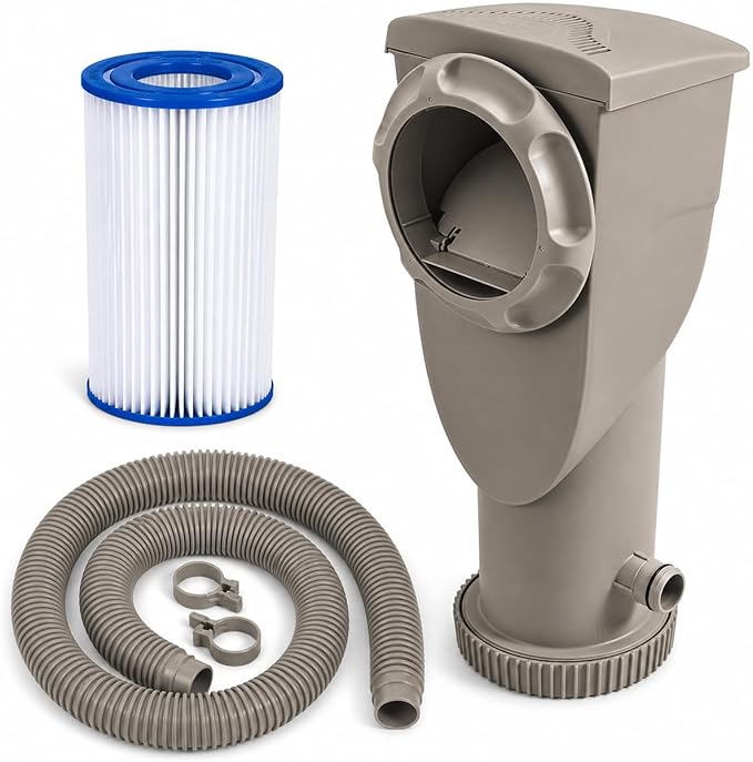 Funsicle SkimmerPlus 1,500 GPH 2-in-1 Filter Pump and Skimmer System for Above Ground Swimming Pools - Easy Pool Cleaning & Maintenance