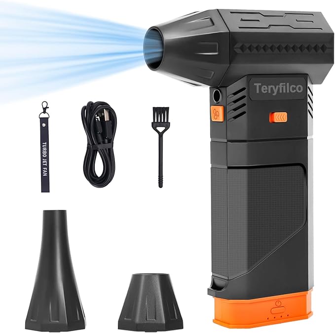 Compressed Air Duster, 130000RPM Cordless Electric Air Blower with Brushless Motor, 3-Speed Adjustable, Rechargeable Powerful Dust Cleaner for Keyboard, Car, Computer, Outdoor