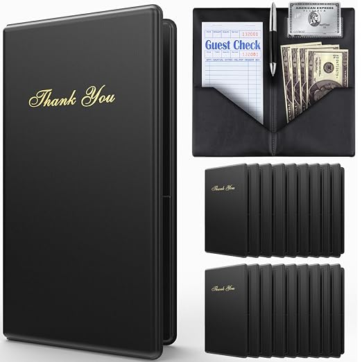 Check Presenters for Restaurants – 20 Pack Guest Check Books for Servers – Check Holder – Check Book