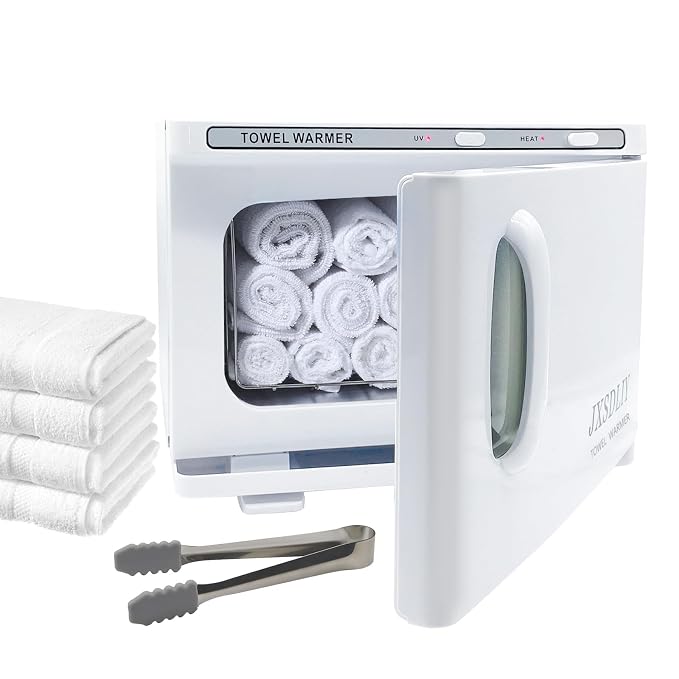 Hot Towel Warmer for Salon Beauty Bathroom Hot Towel Cabinet 2-in-1 Personal 8L Small Capacity owel Warmers Spa, Upgrade Fast Heating Towel Heater Towel Steamer (8L, White)…