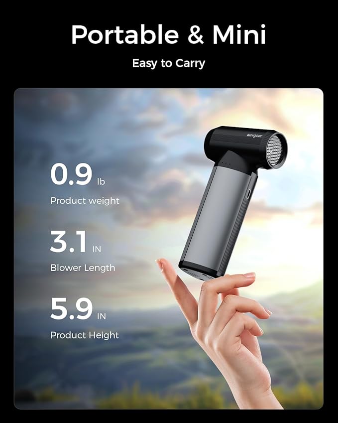 EG evoger Electric Air Duster,180000RPM Super Power Handheld Cordless Air Duster 10000mAh 3-Gear Adjustable Dust Blower for Computer, Keyboard,Outdoor, House, Car