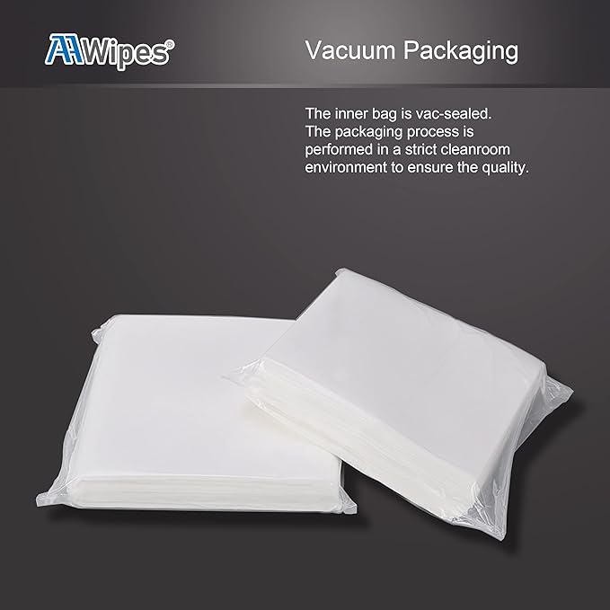 AAwipes Cleanroom Wipes Nonwoven Wipers Cellulose/Polyester Blend (12" x 12" 150PCS) for Lab, Electronics, Pharmaceutical, Printing and Semiconductor Industries (NW06812)