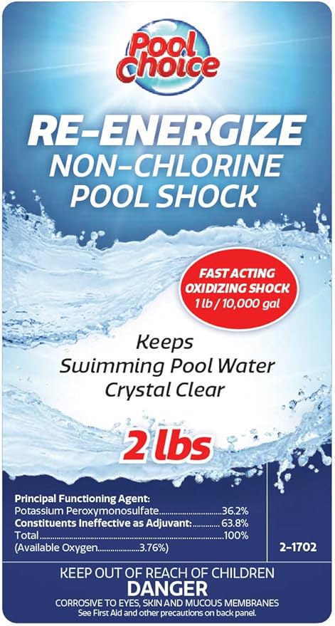 SpaChoice 2-Pounds 2-Pack Premium Re-Energize, Non Chlorine Pool Shock, Made in USA