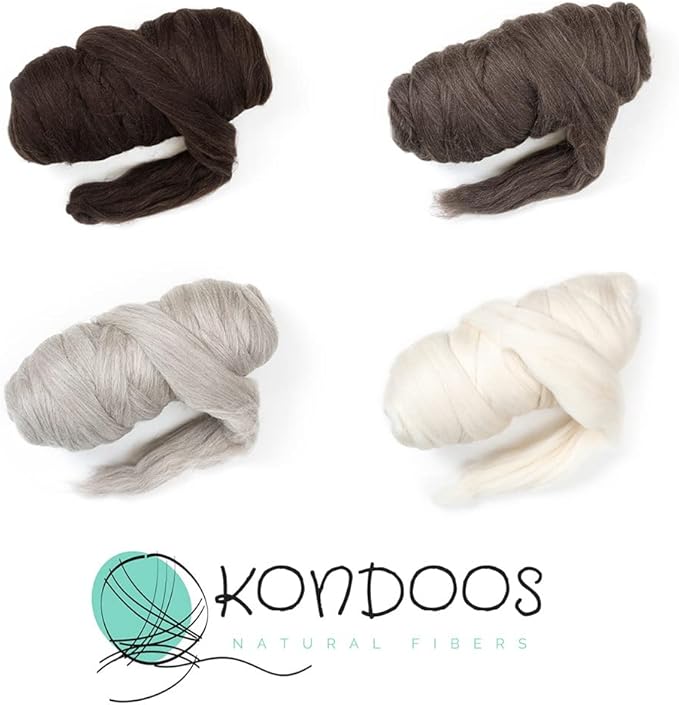 Natural Wool Bulk roving, 2 lb. Best Wool for Spinning, arm Knitting, Felting, Chunky Blankets and Tapestry. Natural Colors, un-Dyed. (Sand, 2 lb)
