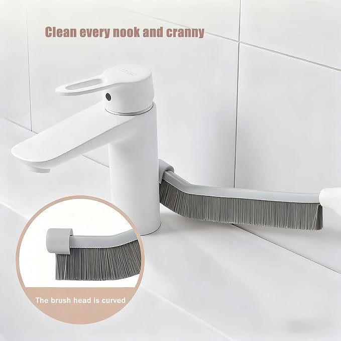 9-Piece Crevice Cleaning Brush Set, Hard Bristle Gap Scrubber Tools, Stiff Nylon Detail Brushes for Window Tracks, Bathroom Grout, Blenders & Kitchen Sink Detailing, Zero Cross-Contamination