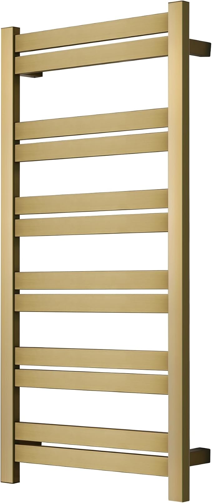 Electric Towel Warmer - Wall Mounted Bathroom Heated Towel Rack, Plug-in Design & Brushed Stainless Steel Finish Gold