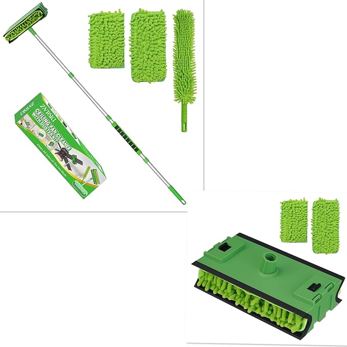 Ceiling Fan Cleaner Duster with 6 Ft/72'' Extension Pole Replacement Head Compatible with Unger Telescopic Extension Pole