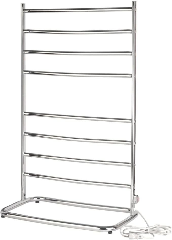 Warmrails Hyde Park Towel Warmer - Free-Standing Towel Warmer Rack for Drying Towels and Garments - 39-Inch Chrome Finish Frame with 8 Bars - Model WHC