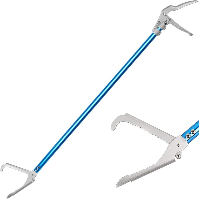 60" Professional All-Aluminum Alloy Snake Tong Reptile Grabber Rattle Snake Catcher Wide Jaw Handling Tool with Lock