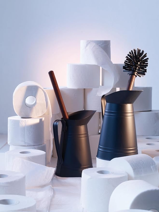 Redecker Toilet Brush and Replacement Head Set, Oiled Thermowood Handle, Nylon Bristles, Made in Germany