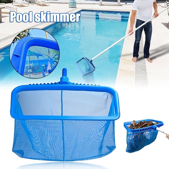 Professional Swimming Pool Skimmer Net, Heavy Duty Pool Leaf Rake with Ultra Deep Fine Mesh Easy Install