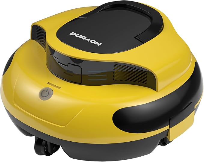 Cordless Robotic Pool Cleaner - Dual Motor Powerful Suction, 150 Min Runtime, Auto Parking, Ultra-Quiet, for In-Ground Pools Up to 50ft, Energy Efficient & Lightweight (Yellew)