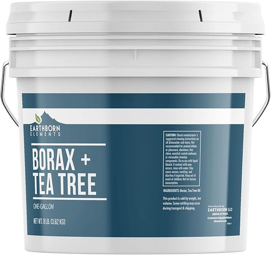 Earthborn Elements Borax with Tea Tree Essential Oil, 1 Gallon Bucket, Laundry Booster, Refreshing Scent, Bulk Size