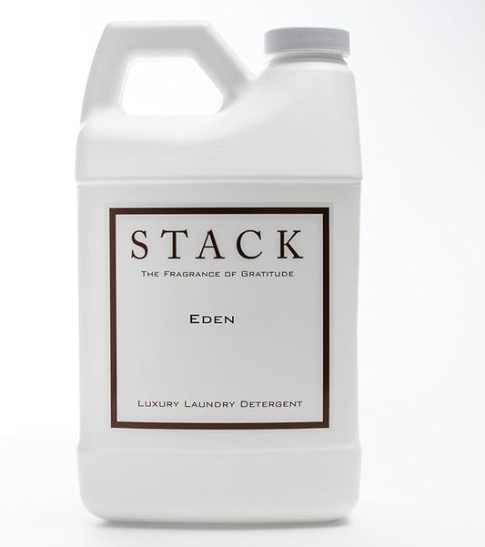STACK Eden Luxury Laundry Detergent - Premium Scented Laundry Detergent for HE & Standard Washers - Infused with Passion Fruit & Mint - Paraben & Dye Free - Gentle & Effective Cleaning - 64 oz