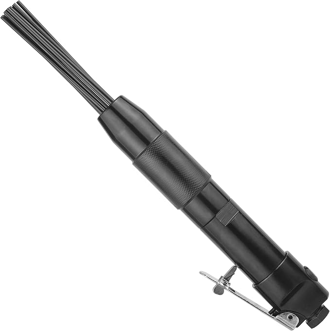 Compact Air Needle Scaler, 12 Hardened Steel Needles, Pneumatic Rust Slag Paint Dirt Remover, 3mm Needle Scaler Tool