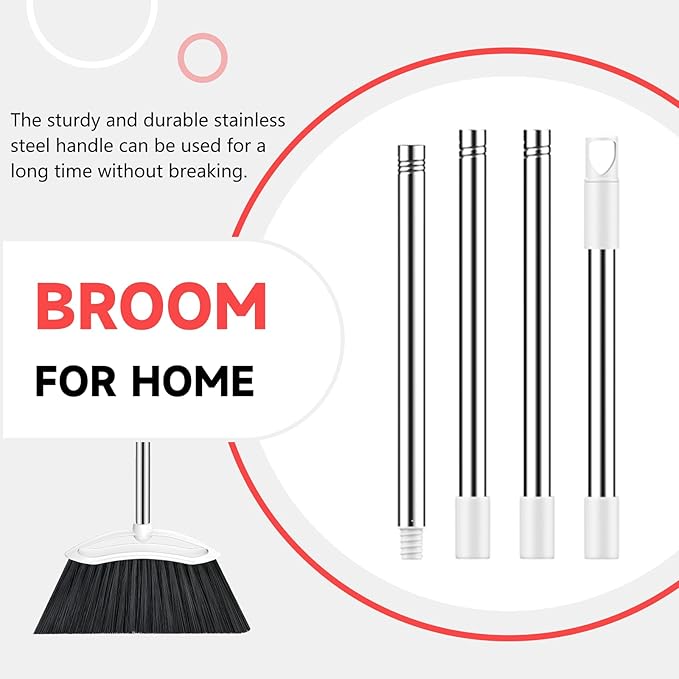 Heavy Duty Broom & Disposable Toilet Brush, 14 Refills Toilet Bowl Cleaner Wand, Toilet Cleaner Brush Toilet Cleaning System for Bathroom Cleaning (Black)