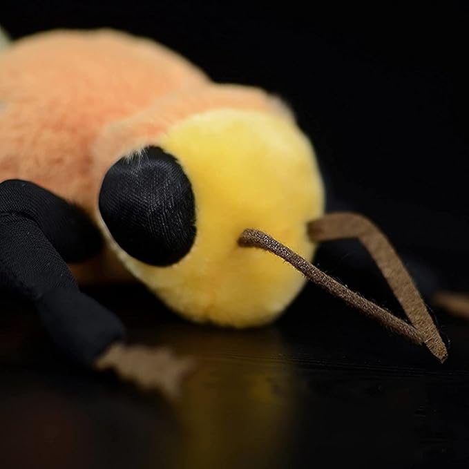 Large Bee Plush Toy - Lifelike Bee Stuffed Animals 16in, Realistic Bee Big Wings Toys, Simulation Bee Plushie Model Toy, Unique Plush Gift Collection for Kids
