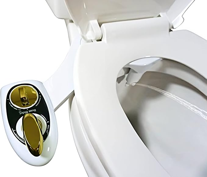 Bold White Gold – Non electric bidet attachment for your toilet seat – Water Sprayer, Save your Money on toilet paper and Reduce Waste